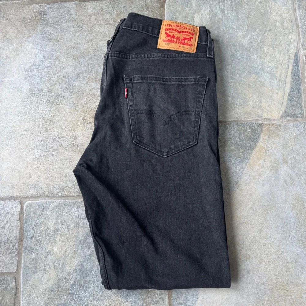 Levi's 502 Taper Fit Men's Jeans Black W34 L32 Tapered Leg Mid Rise‎ Modern Fit